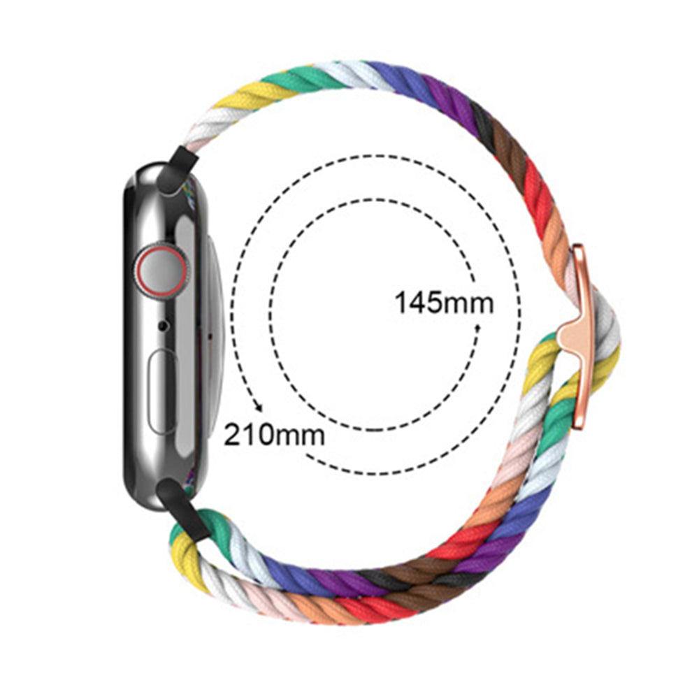2Pcs Nylon Braided Strap for Apple Watch 38mm 40mm Black and Colorful