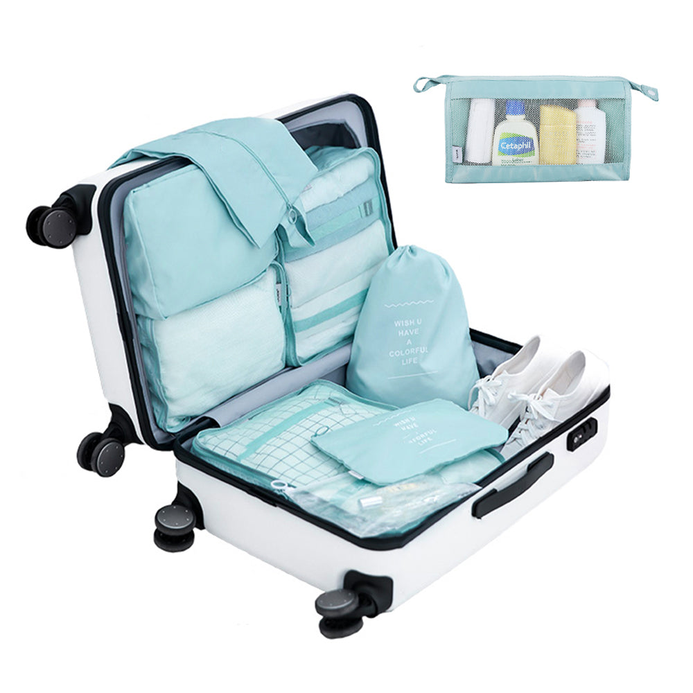 Set of 10Pcs Travel Storage Bag Acid Blue