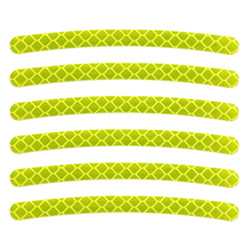 20pcs Car Wheel Hub Warning Reflective Strip Tape Yellow