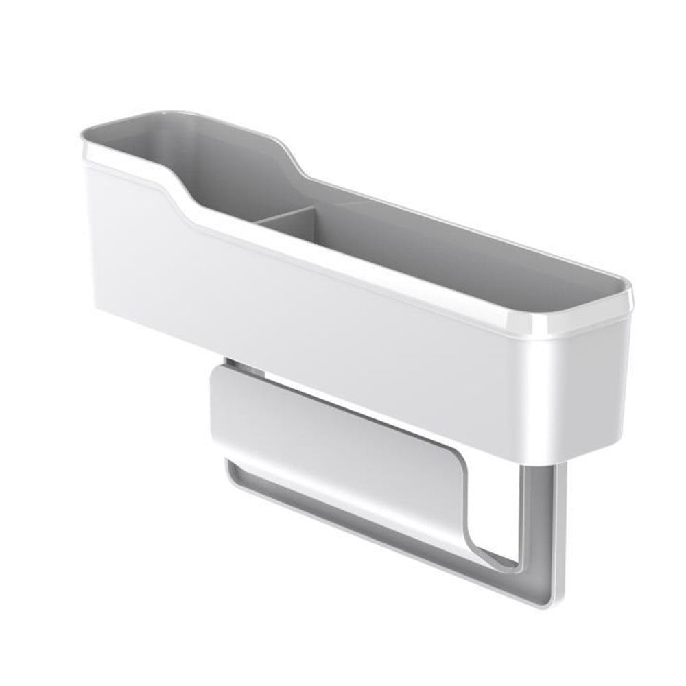 1X Car Seat Gap Filler Organizer Seat Side Crevice Storage Box White