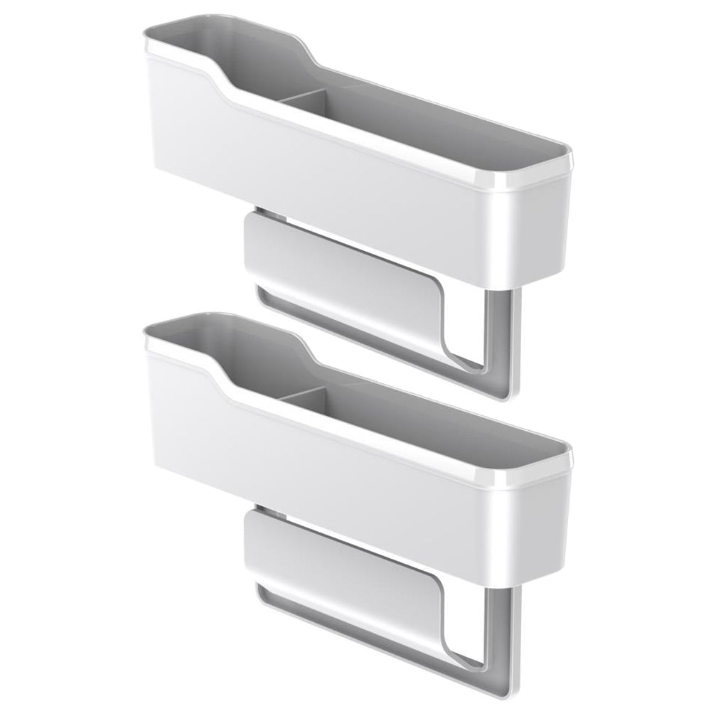 2Pcs Car Seat Gap Filler Organizer Seat Side Crevice Storage Box White