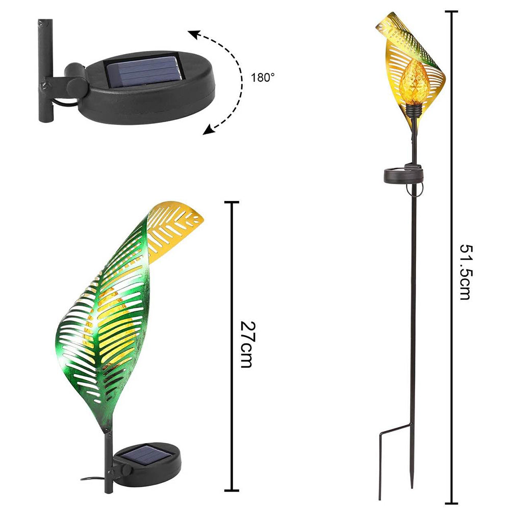 2X Solar LED Light Iron Wrought Lamp Outdoor Landscape Light