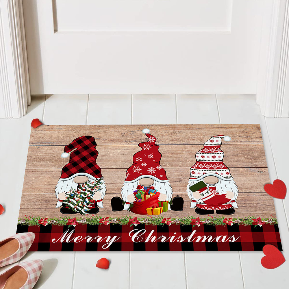 Christmas Gnome Pattern Door Mat Floor Mat Xmas Decor