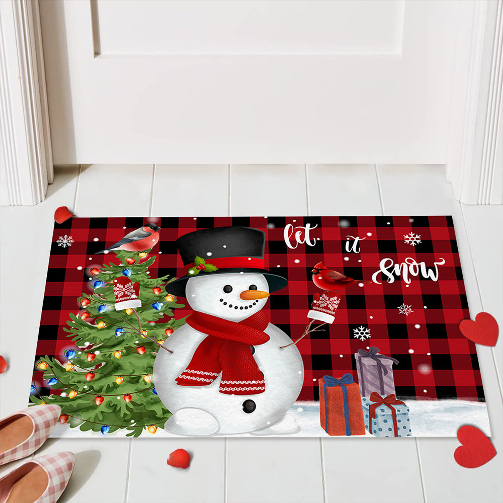 Christmas Snowman Pattern Door Mat Floor Mat Xmas Decor