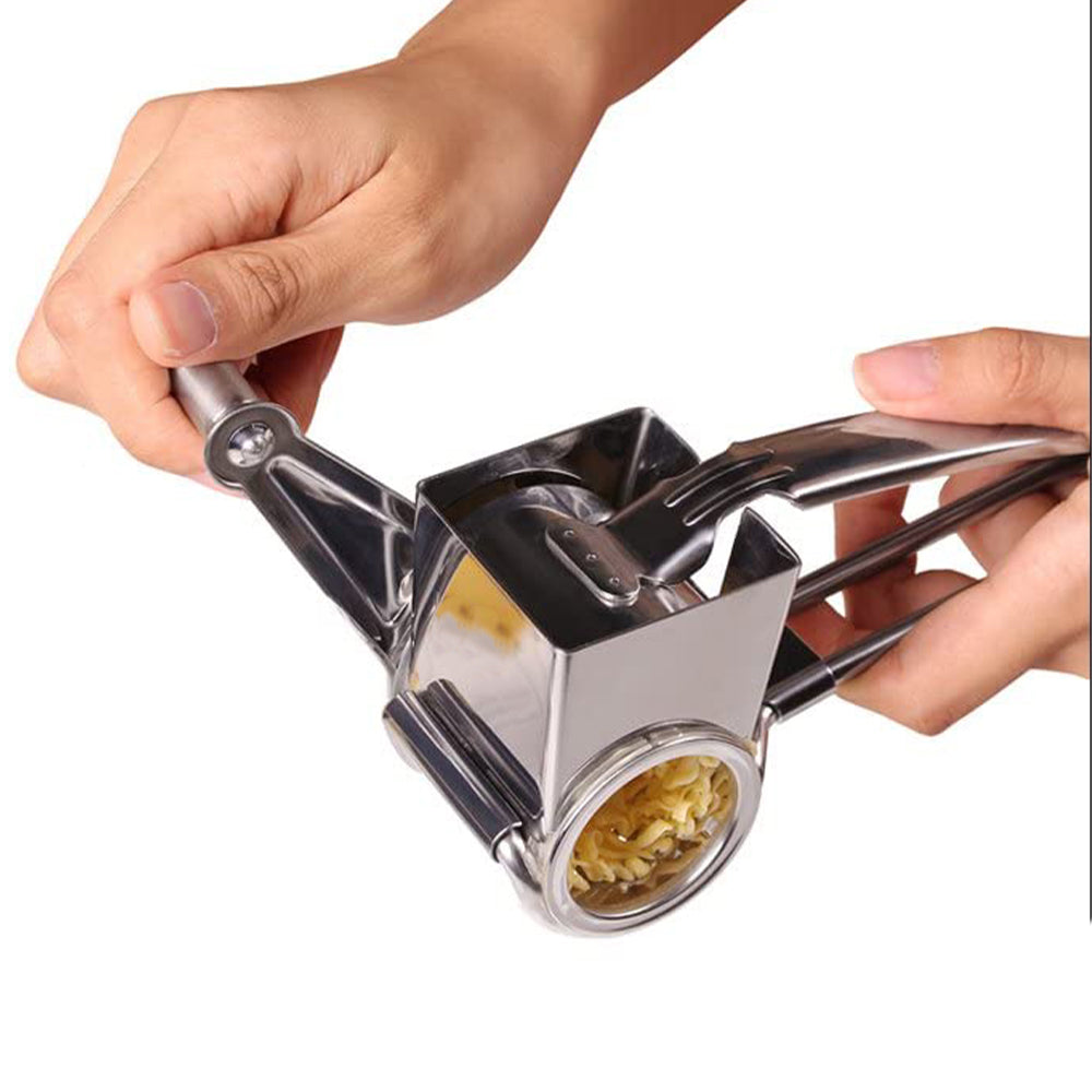 Stainless Steel Rotary Cheese Grater with 4 Rotary Drums Tools