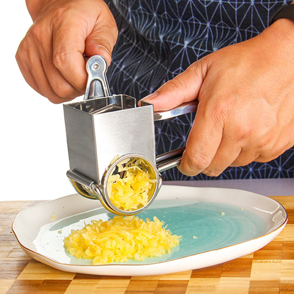 Stainless Steel Rotary Cheese Grater with 4 Rotary Drums Tools