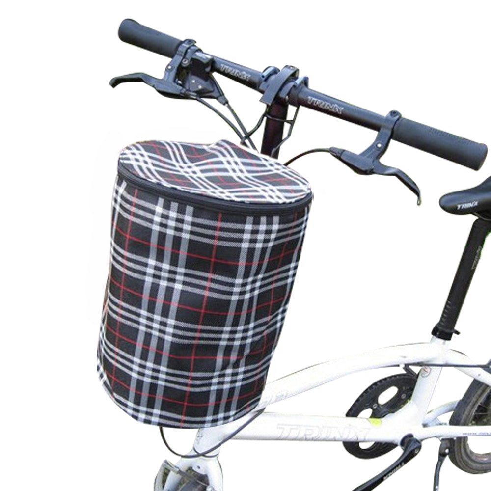 Detachable Bike Bicycle Front Basket Black Grid