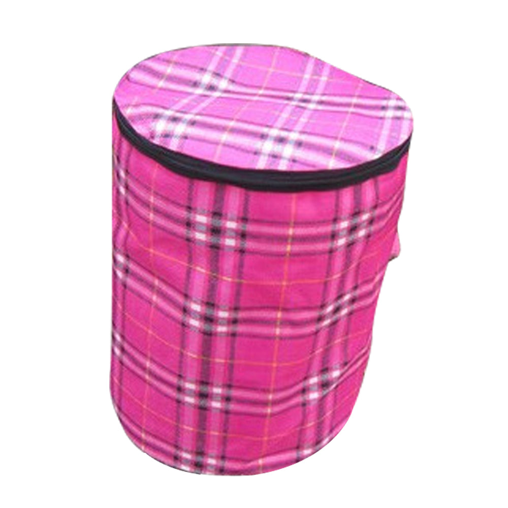 Detachable Bike Bicycle Front Basket Pink Grid