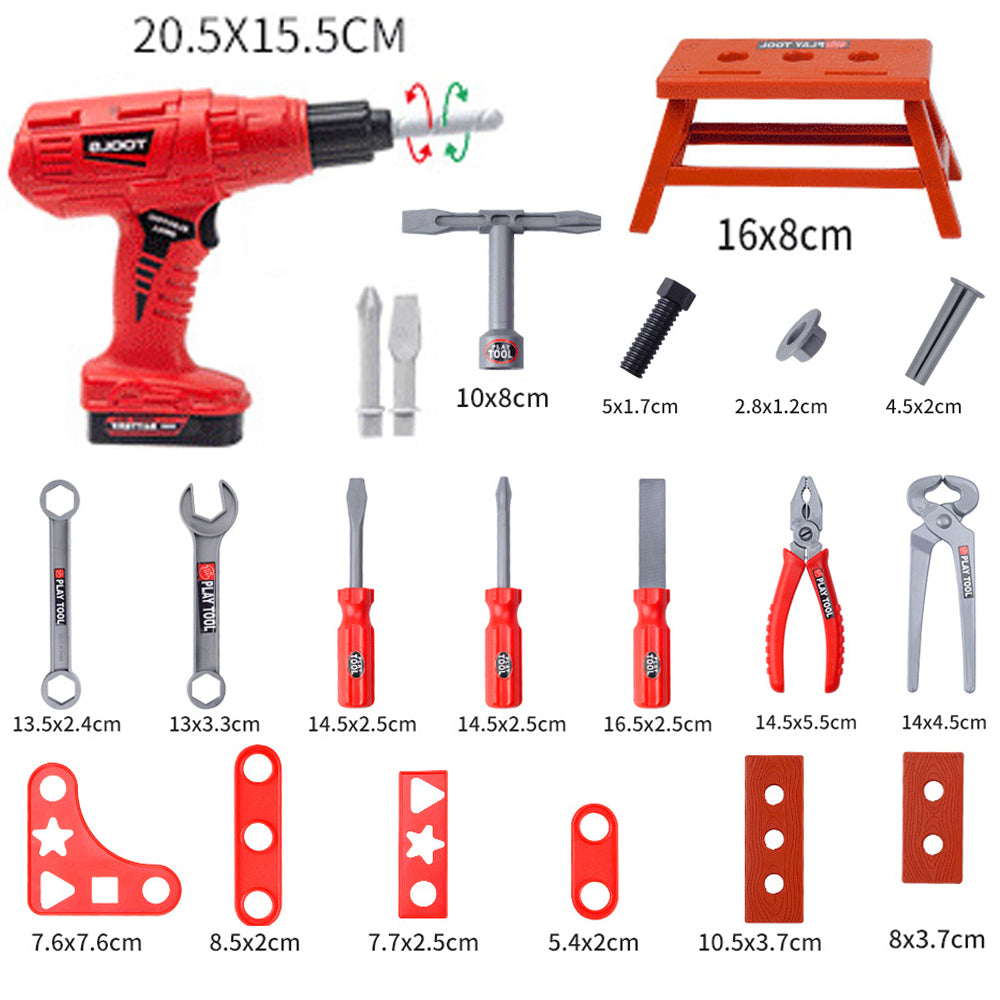 Set of 42Pcs Kids Repair Tool Toy Kit with Tool Box