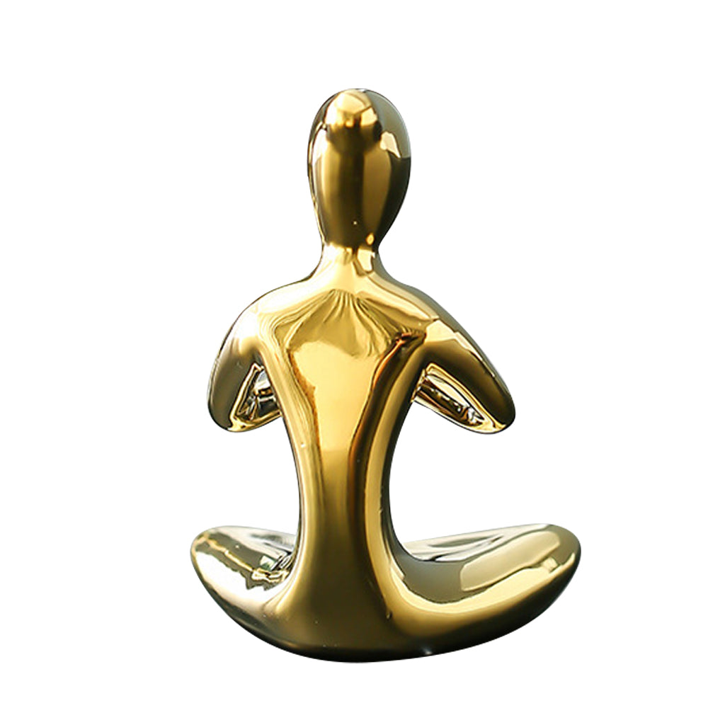 1X Ceramic Yoga Girl Desktop Decoration Statues Style 2