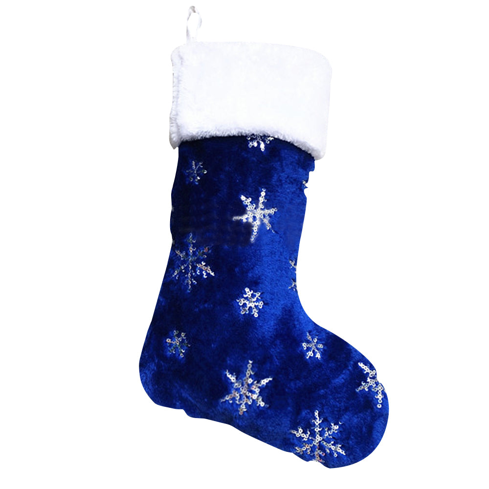 122cm Blue Christmas Tree Skirt with 2 Plush Christmas Stocking