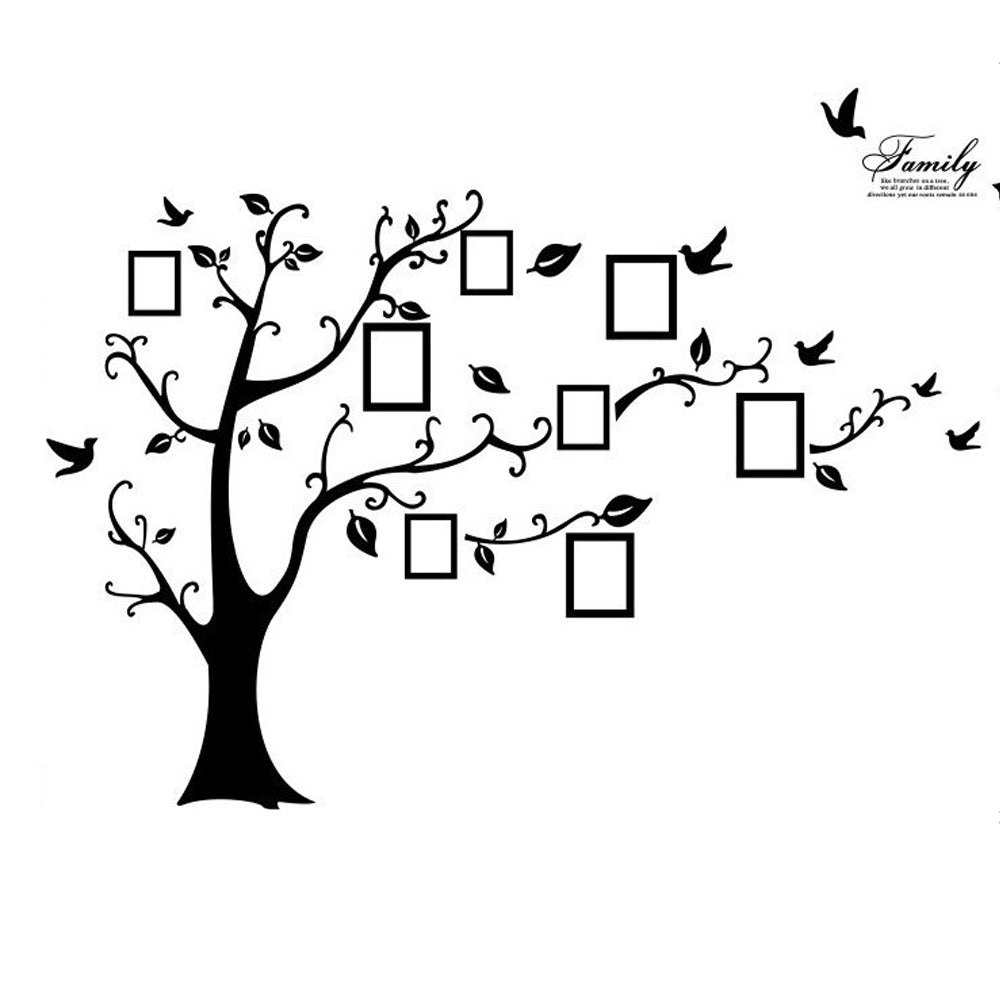 1 Set of Family Tree Wall Sticker Family Photo Frame Tree Decal