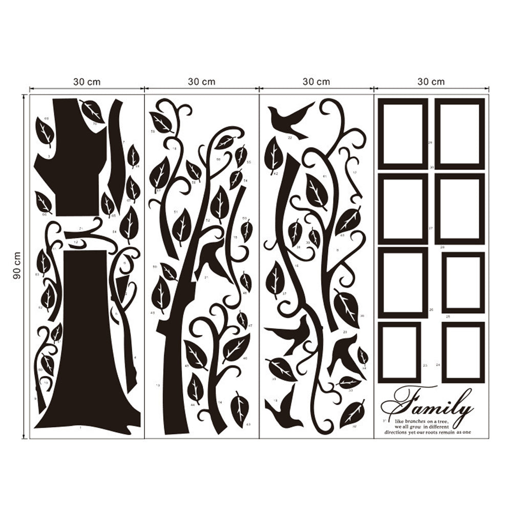 1 Set of Family Tree Wall Sticker Family Photo Frame Tree Decal