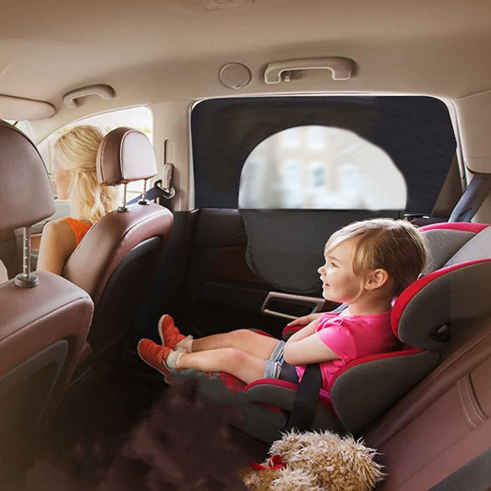 Pair of Stretchable Car Rear Side Window Sun Shade Privacy Cover with Zipper