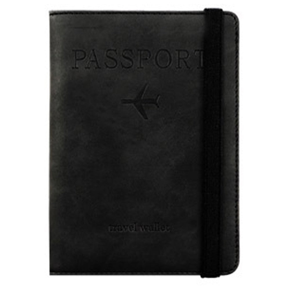 RFID Blocking Travel Passport Holder Purse Card Wallet Black