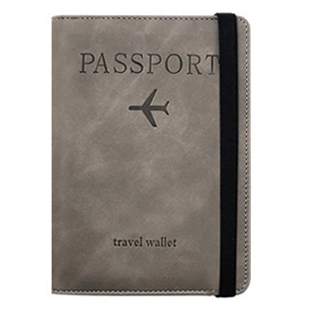 RFID Blocking Travel Passport Holder Purse Card Wallet Grey