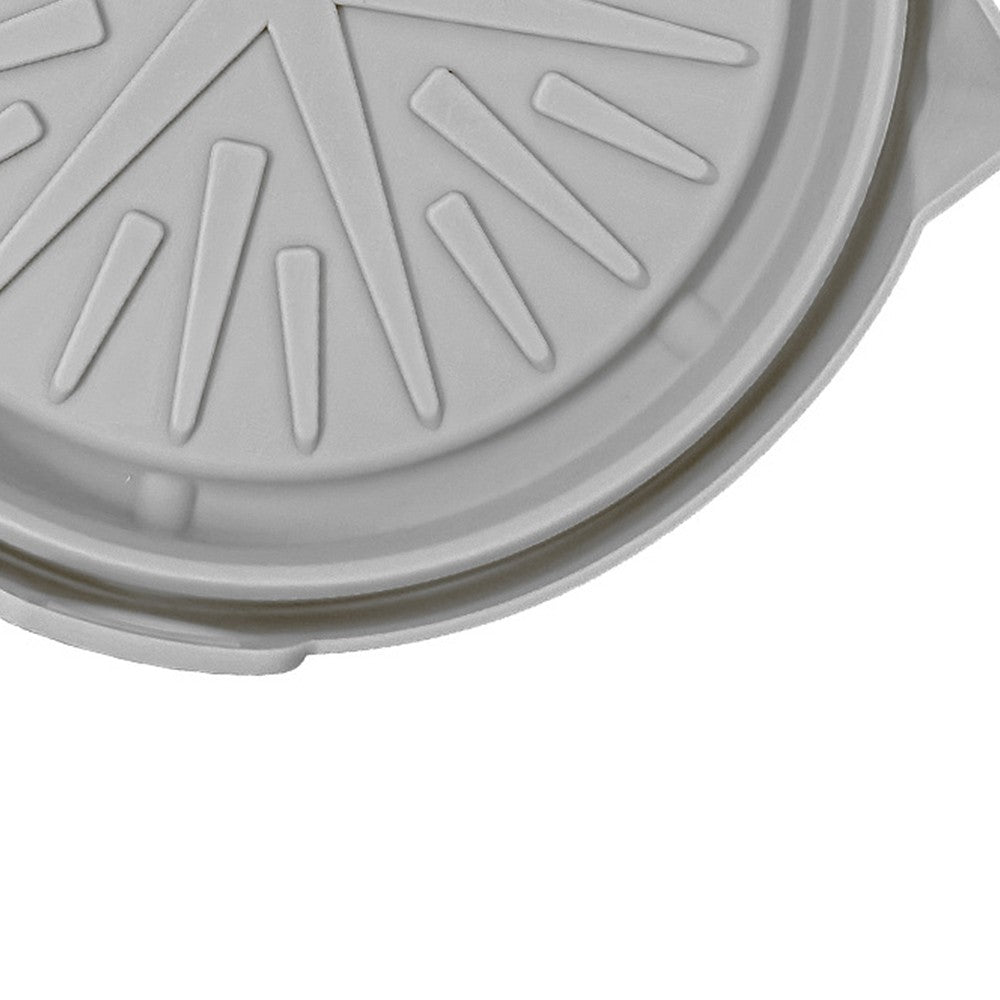 2Pcs Foldable Air Fryer Silicone Pot Oven Baking Pan Air Fryer Liner Grey Red