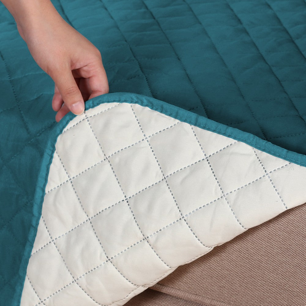 3 Seater Water Resistant Split Recliner Cover Sofa Couch Slipcovers Blue