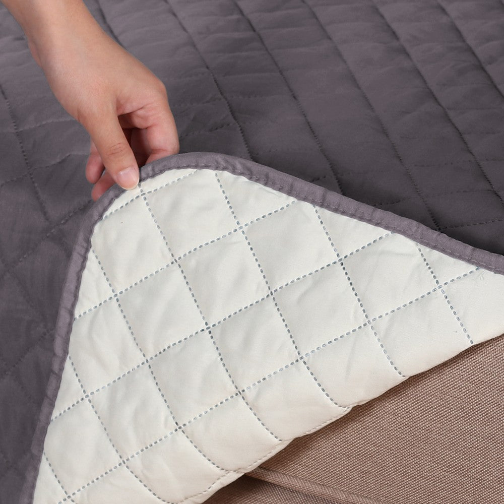 3 Seater Water Resistant Split Recliner Cover Sofa Couch Slipcovers Grey