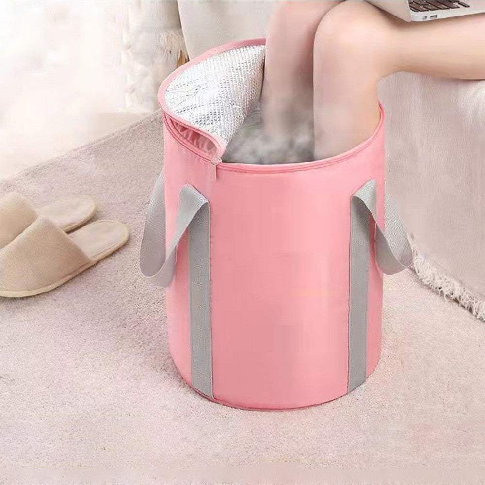 Outdoor Travel Foldable Foot Bath Bucket Portable Foot Spa Soaking Bucket Pink S
