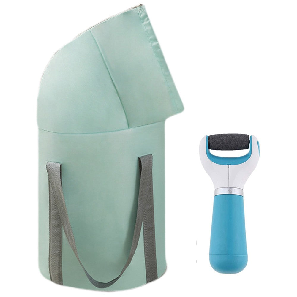 Travel Foldable Foot Bath Bucket Spa Soaking Bucket with Foot Grinder Blue M