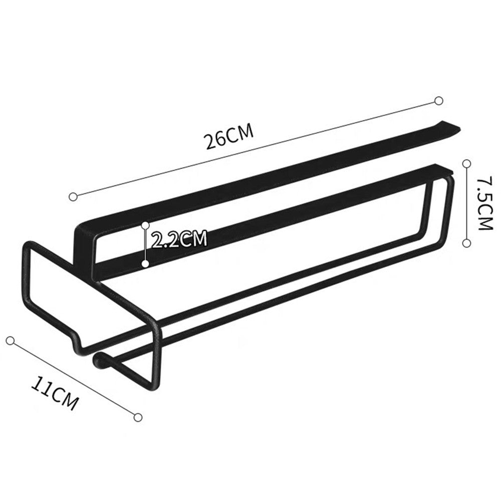 Under Cabinet Wine Glass Rack No Drilling Stemware Hanging Storage Rack Black