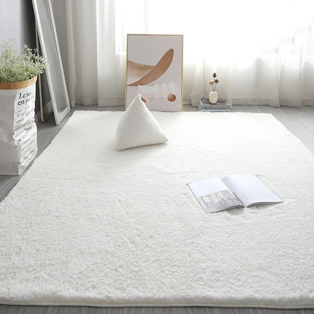 80x160cm Soft Shaggy Rug Fluffy Plush Area Rug Bedroom Carpet Home Decor White