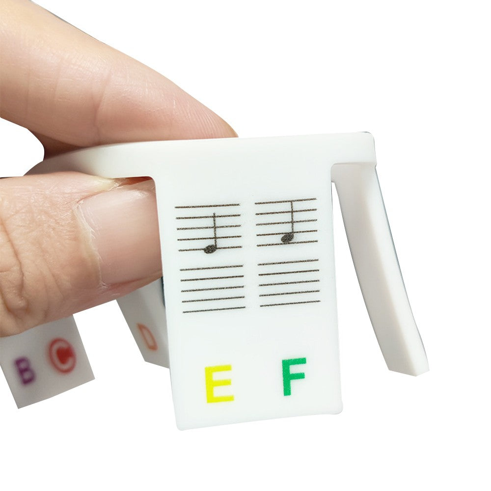 88 Keys Removable Silicone Piano Practice Keyboard Colorful Letters Labels Set