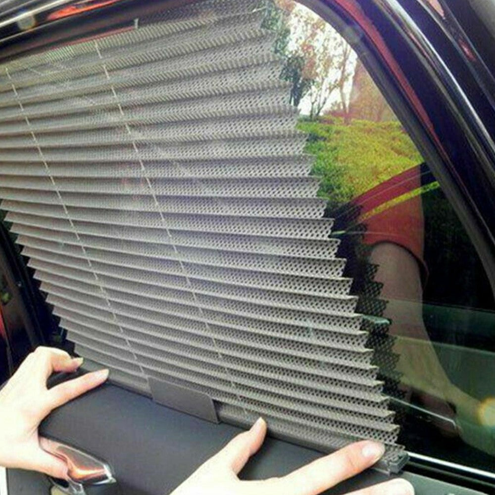 Pair of 57x60cm Retractable Car Side Window Sunshade Sun Shade Shield Curtain
