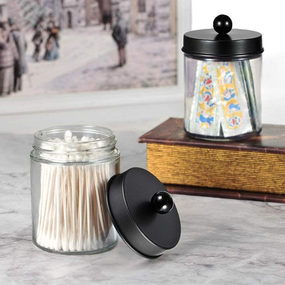 4Pcs 270ml Glass Mason Jars with Lids Apothecary Jars Vanity Storage Canister