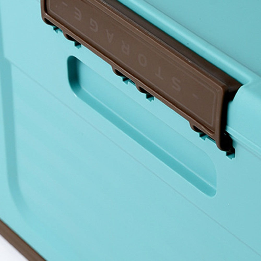 Foldable Stackable Storage Boxes Collapsible Storage Bins with Lid Blue S