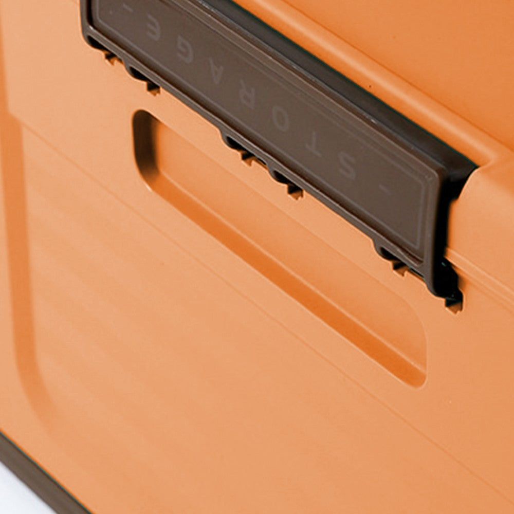 Foldable Stackable Storage Boxes Collapsible Storage Bins with Lid Orange M