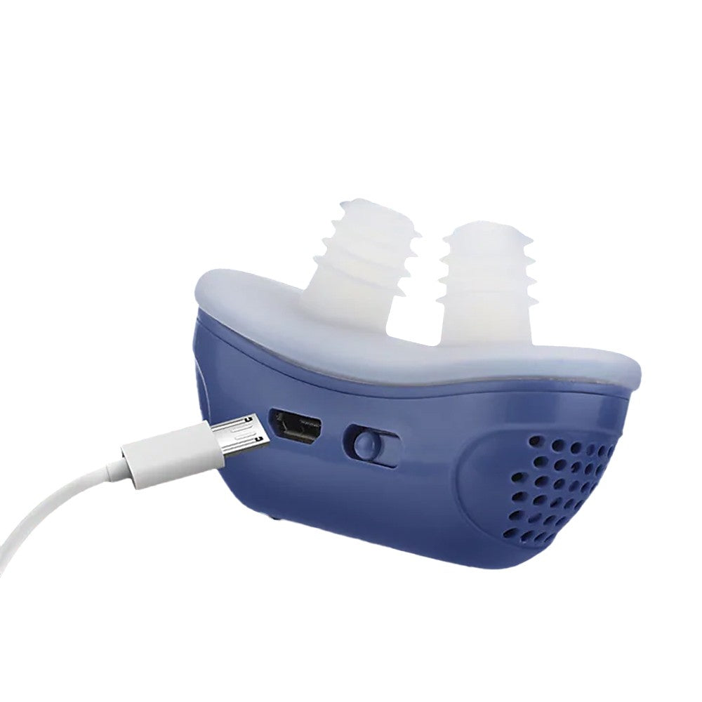 1 X Electric Anti Snoring Devices Stop Snoring Nose Vents Plugs Mini Sleep Aid Stopper for Blocked Nostrils Blue