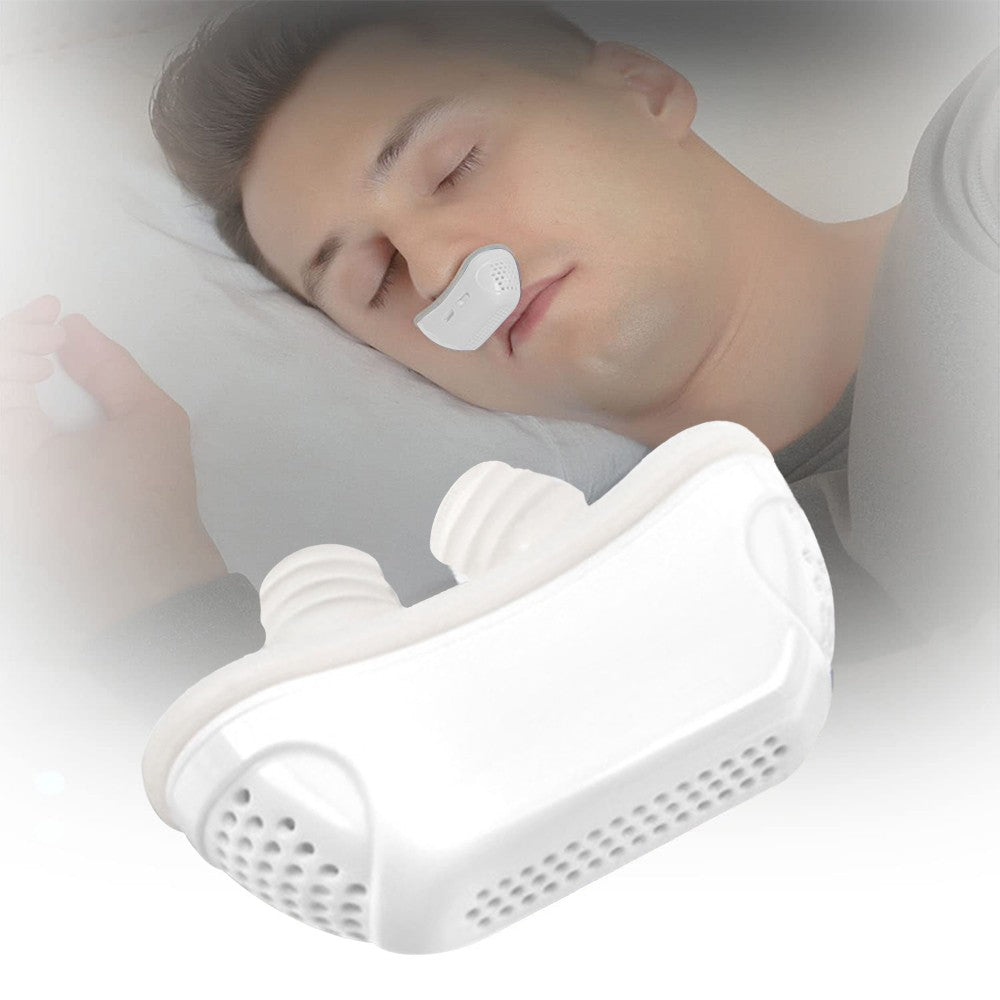 1 X Electric Anti Snoring Devices Stop Snoring Nose Vents Plugs Mini Sleep Aid Stopper for Blocked Nostrils White