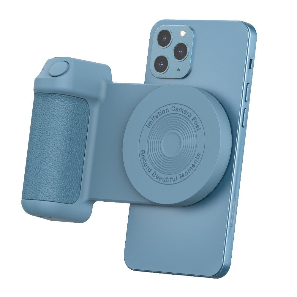 Handheld Bluetooth Magnetic Phone Selfie Holder Phone Charging Stand Tabletop Phone Holder Blue
