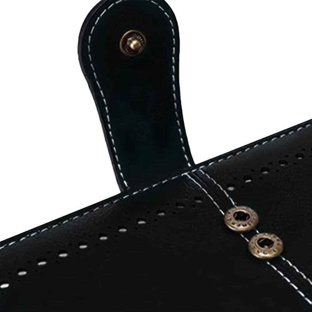 Womens PU Leather Wallet Black RFID Blocking Purse Credit Card Holder Coin Purse with Wrist Strap