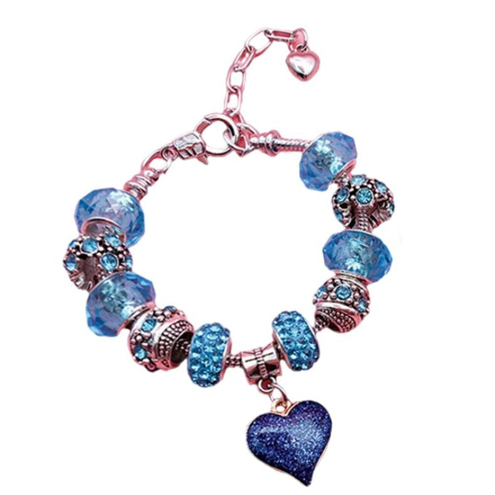 16Pcs Blue Mothers Day DIY Bracelet Making Kit Charm Bracelets Kit Pendant Bracelet Ornaments Jewellery Crafts Set