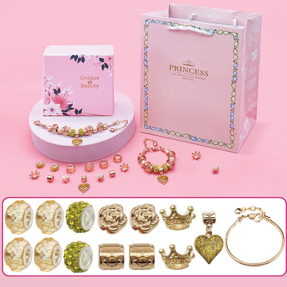 14Pcs Gold Mothers Day DIY Bracelet Making Kit Charm Bracelets Kit Pendant Bracelet Ornaments Jewellery Crafts Set