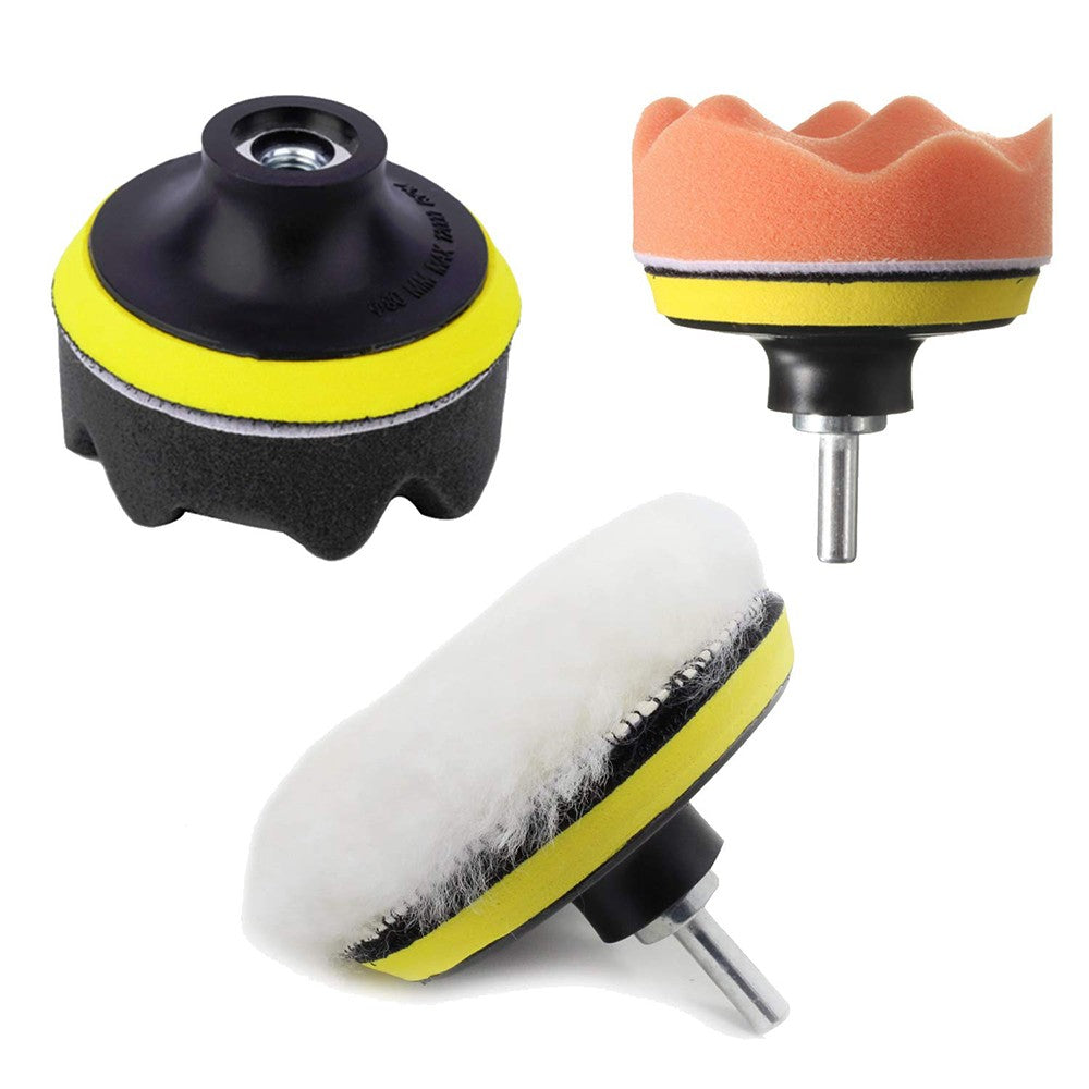 2 X 22Pcs 3 Inch Car Foam Drill Polishing Pad Set Buffing Pad Kit Polisher Attachment for Drill