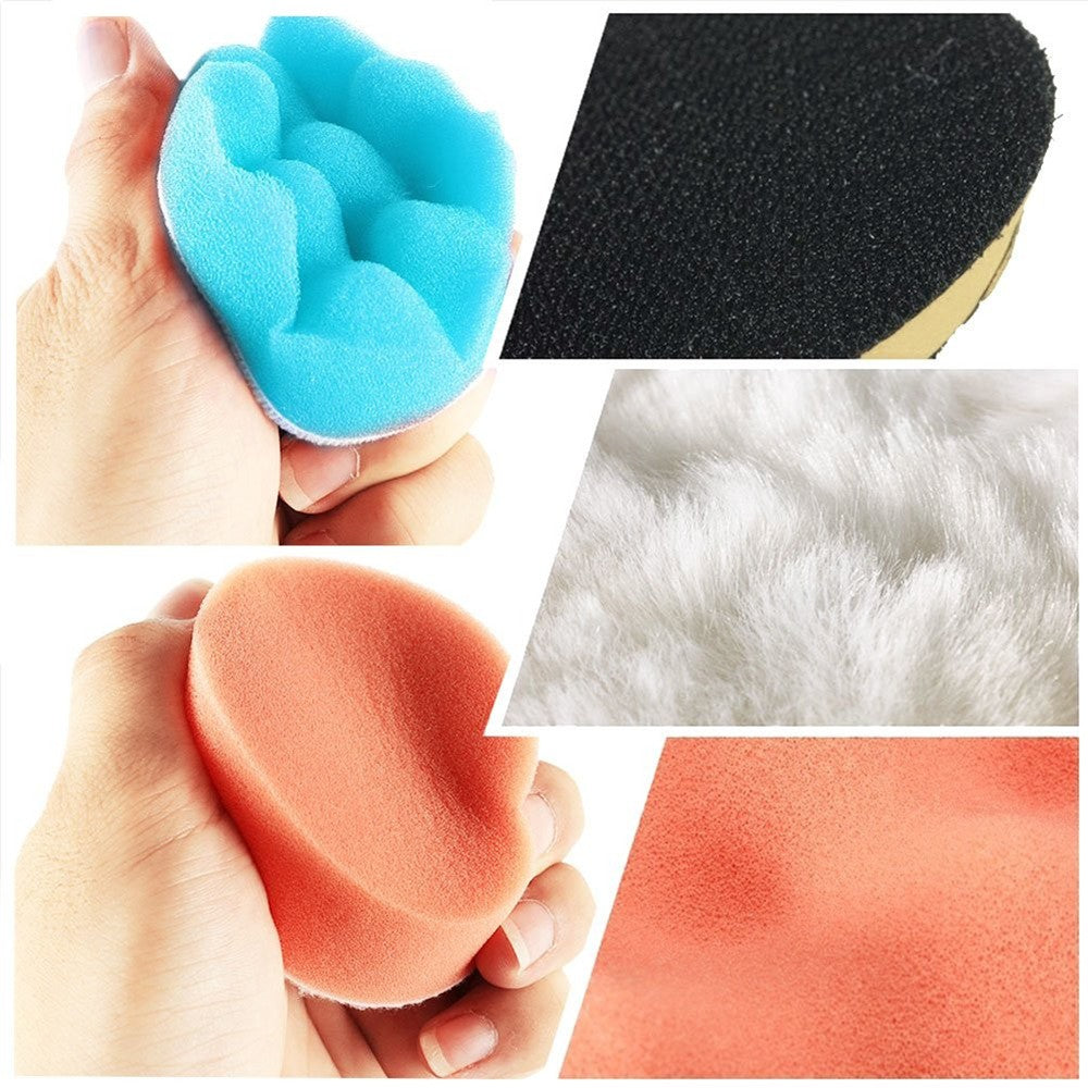 2 X 22Pcs 3 Inch Car Foam Drill Polishing Pad Set Buffing Pad Kit Polisher Attachment for Drill