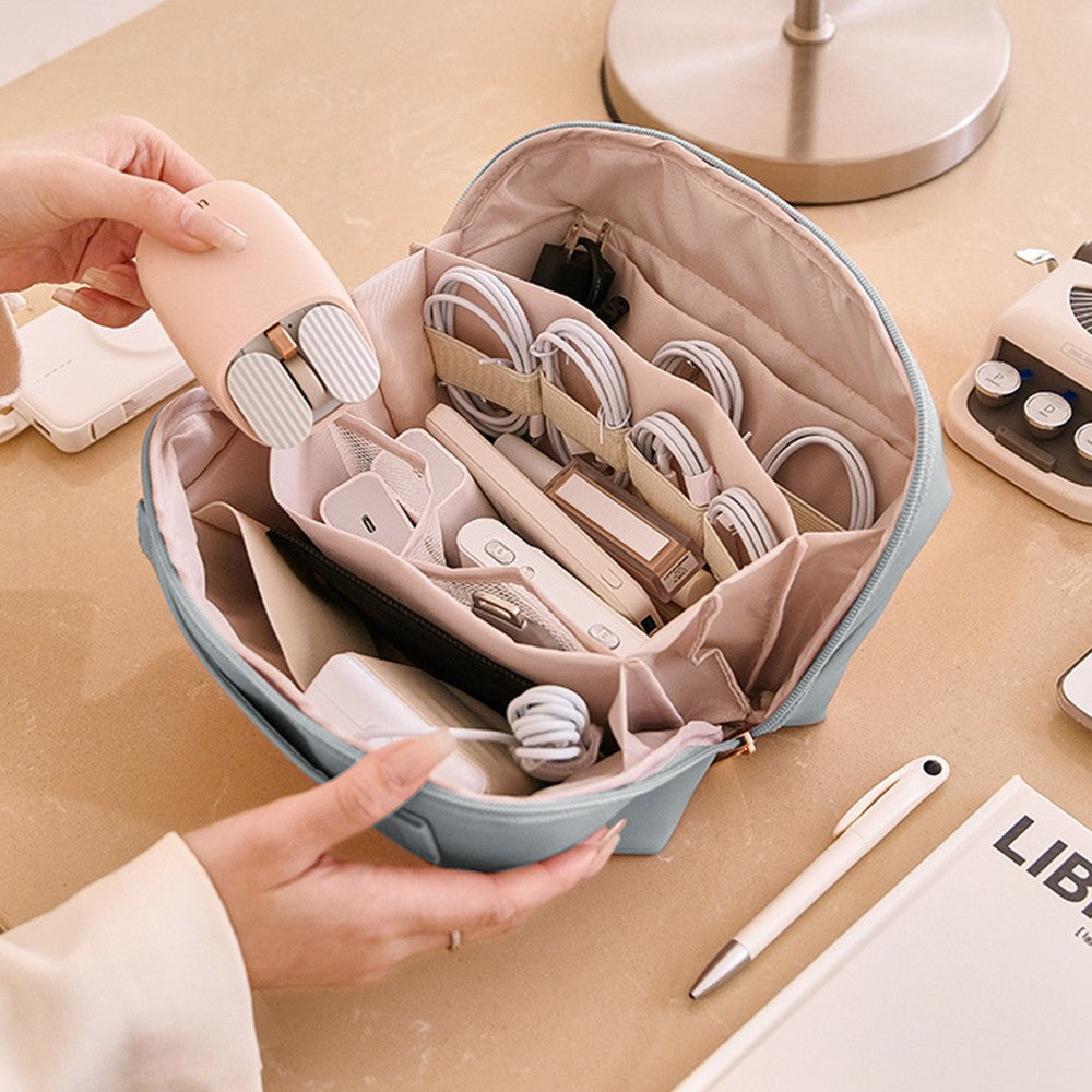 Travel Electronics Organizer Bag Tech Bag Pouch Travel USB Cable Organizer Grey