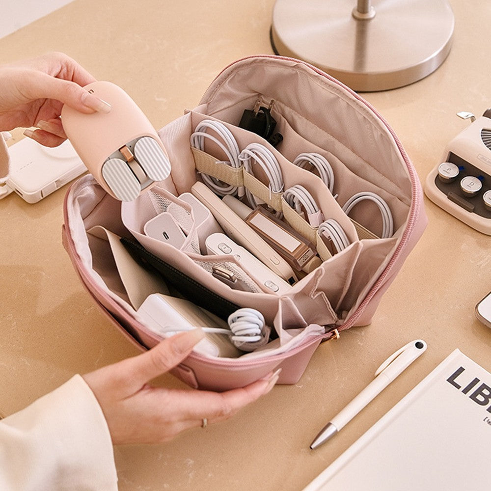 Travel Electronics Organizer Bag Tech Bag Pouch Travel USB Cable Organizer Pink