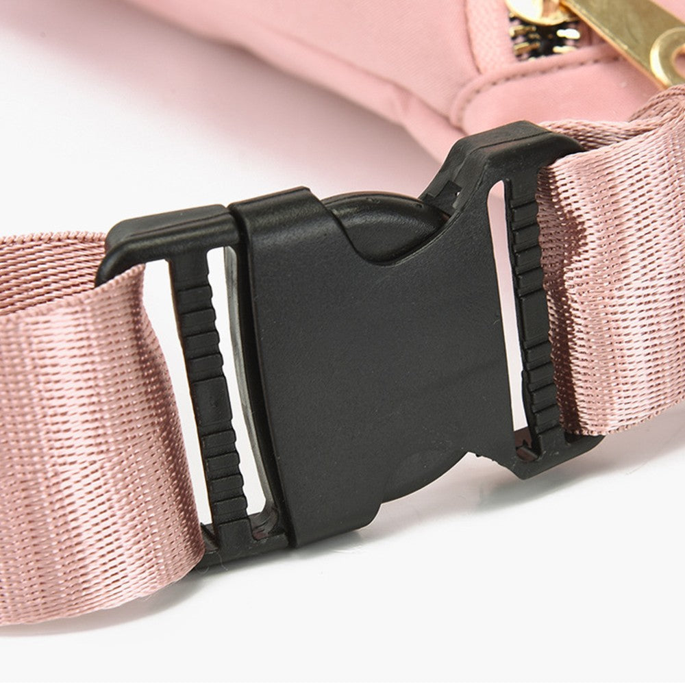 Women Crossbody Fanny Pack Waist Bag Mini Belt Bag for Outdoors Sports Hiking Running Pink