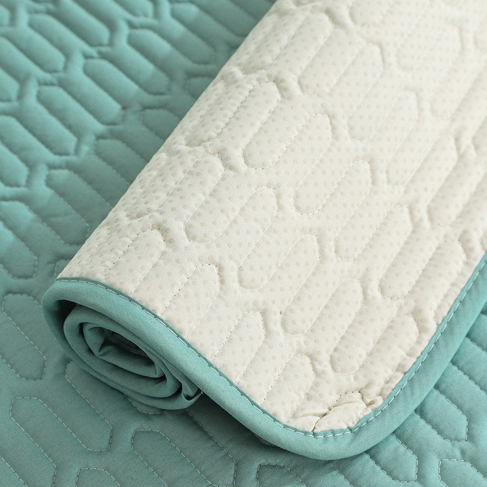 90x210cm Embroidery Sofa Seat Cushion Cover Anti-slip Couch Seat Slipcover Green