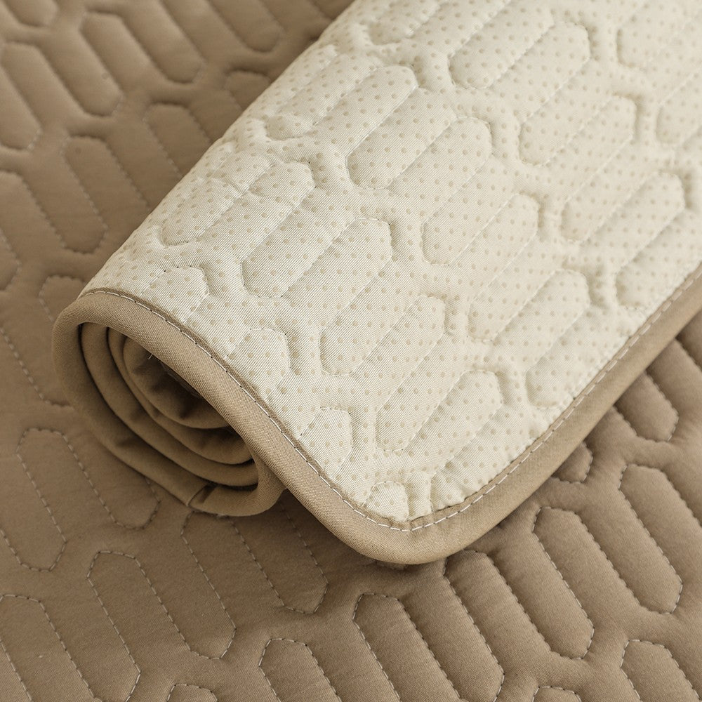 90x160cm Embroidery Sofa Seat Cushion Cover Anti-slip Couch Seat Slipcover Khaki