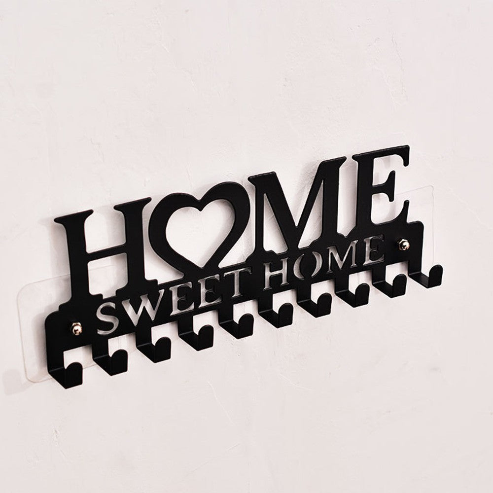 1 X Wall Mounted Key Holder with 10 Hooks Metal Key Rack Hooks for Doorway Entryway Home Decor