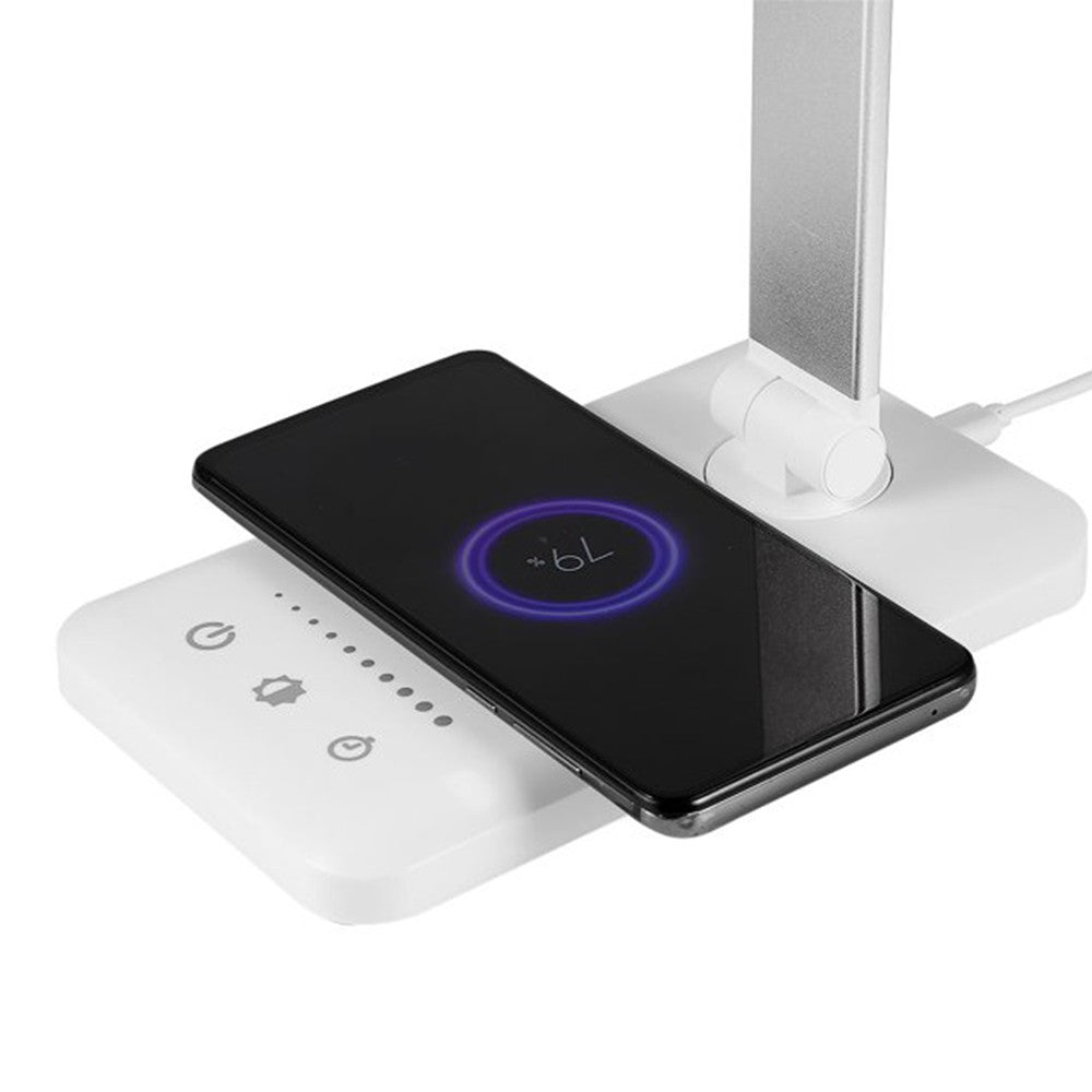 Touch Control LED Desk Lamp Dimmable Night Light with Wireless Phone Charger White