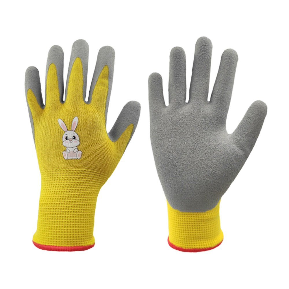 4 Pairs of Kids Gardening Gloves Childrens Yard Work Gloves Latex Coated Garden Gloves L