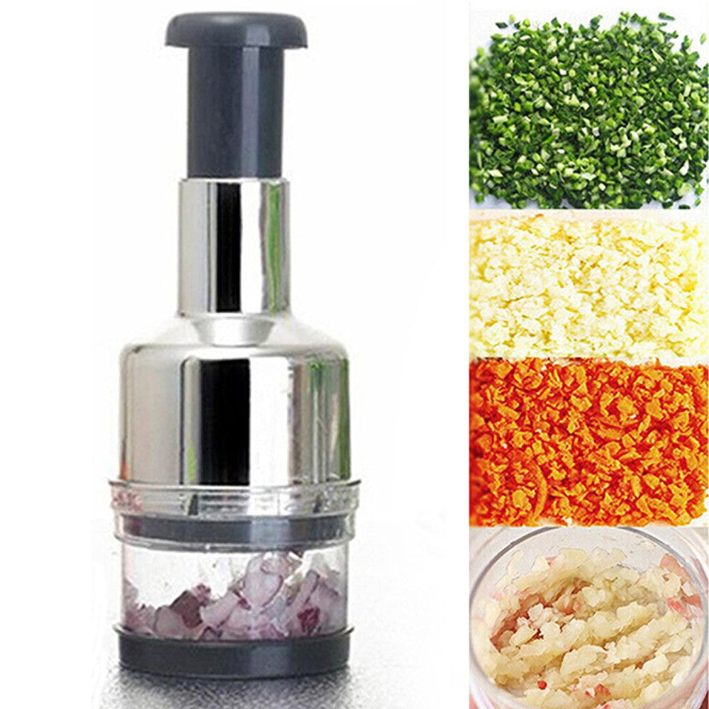 1Pc Manual Garlic Chopper Food Processor Chili Onion Dicer with Container