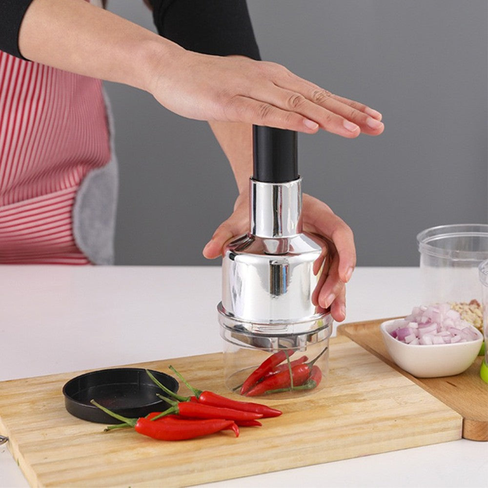 1Pc Manual Garlic Chopper Food Processor Chili Onion Dicer with Container